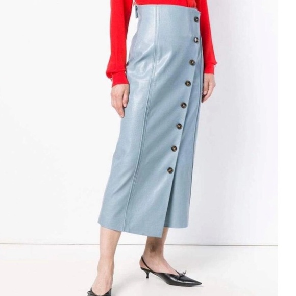 Rejina Pyo Vegan Leather Mid Length Skirt Size US 6 - Picture 2 of 4